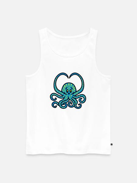 Squid Heart 3 - Men's Premium Organic Tank Top - white
