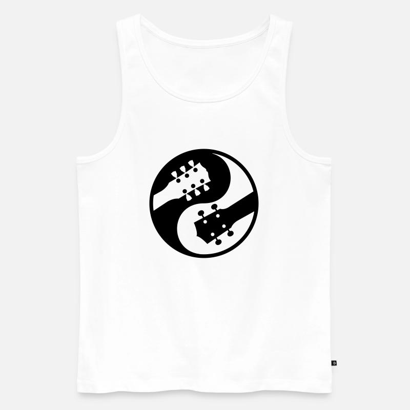 E-Gitarre Ukulele vs yinyang - Männer Premium Bio Tank Top - Weiß