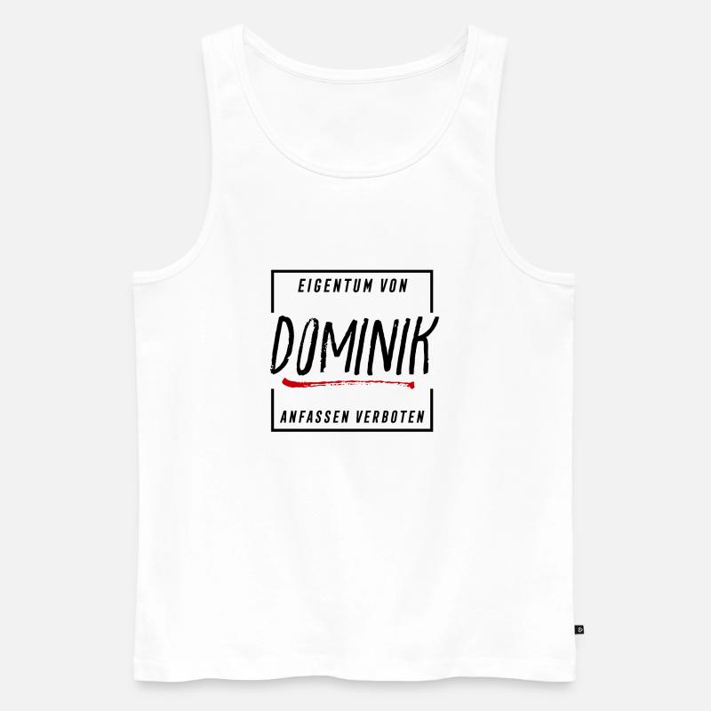 Eigentum von Dominik - Männer Premium Bio Tank Top - Weiß