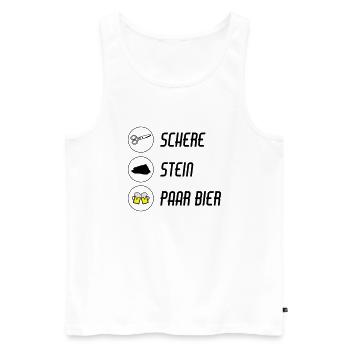  / schnick schnack schnuck - Männer Premium Bio Tank Top - Weiß - Vorne - AI Model Male 178 light (178cm)