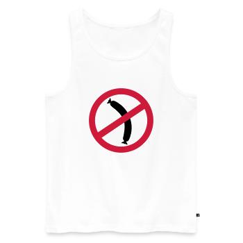 Wurst - Vegetarier - Männer Premium Bio Tank Top - Weiß - Vorne - Michal (187cm)