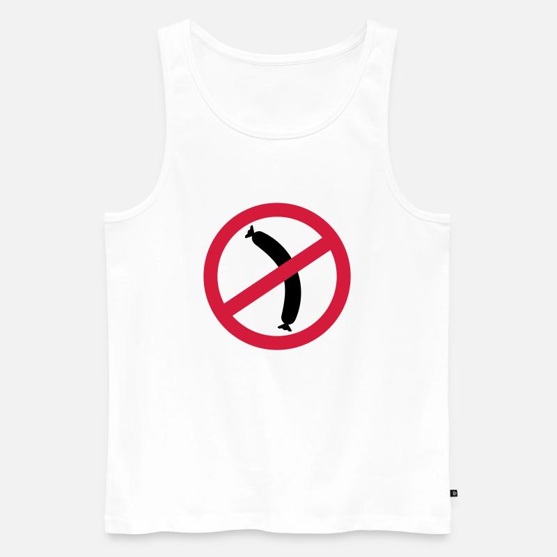 Wurst - Vegetarier - Männer Premium Bio Tank Top - Weiß