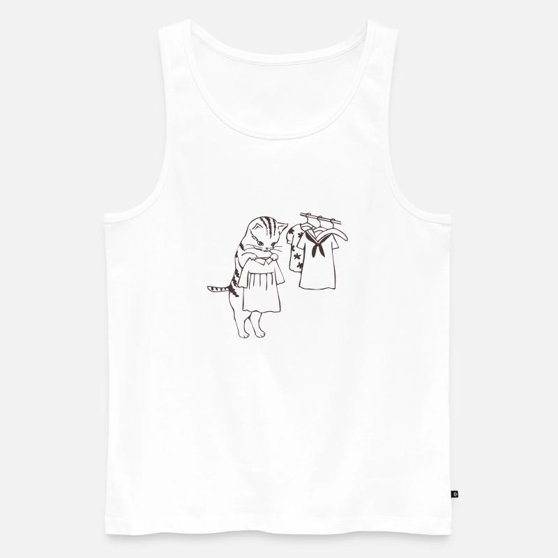 Katze - Männer Premium Bio Tank Top - Weiß