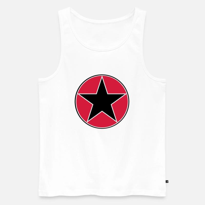 star circ_vec_3 de - Männer Premium Bio Tank Top - Weiß