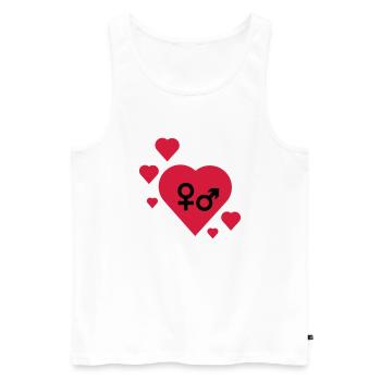 Symbole im Herz - Männer Premium Bio Tank Top - Weiß - Vorne - Michal (187cm)