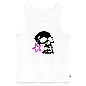 skull skull profile star logo - Men's Premium Organic Tank Top - white - Front - AI Model Male 178 light (178cm)