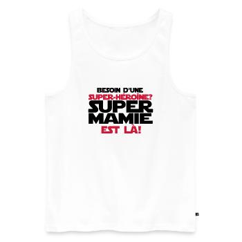 super mamie est là - Débardeur bio Premium Homme - blanc - Devant - Michal (187cm)