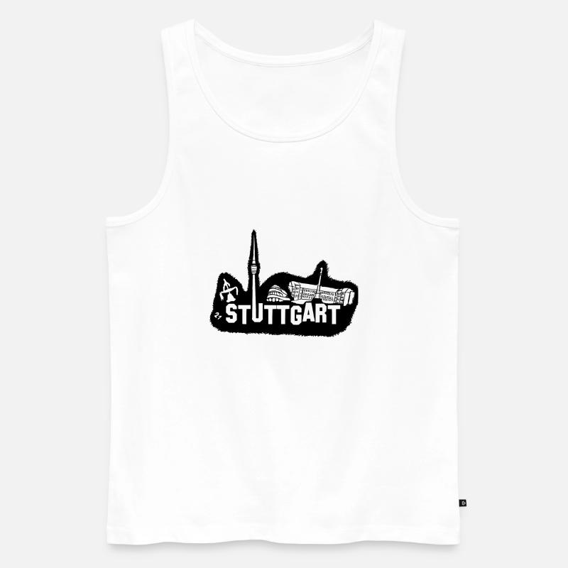 STUTTGART - Männer Premium Bio Tank Top - Weiß