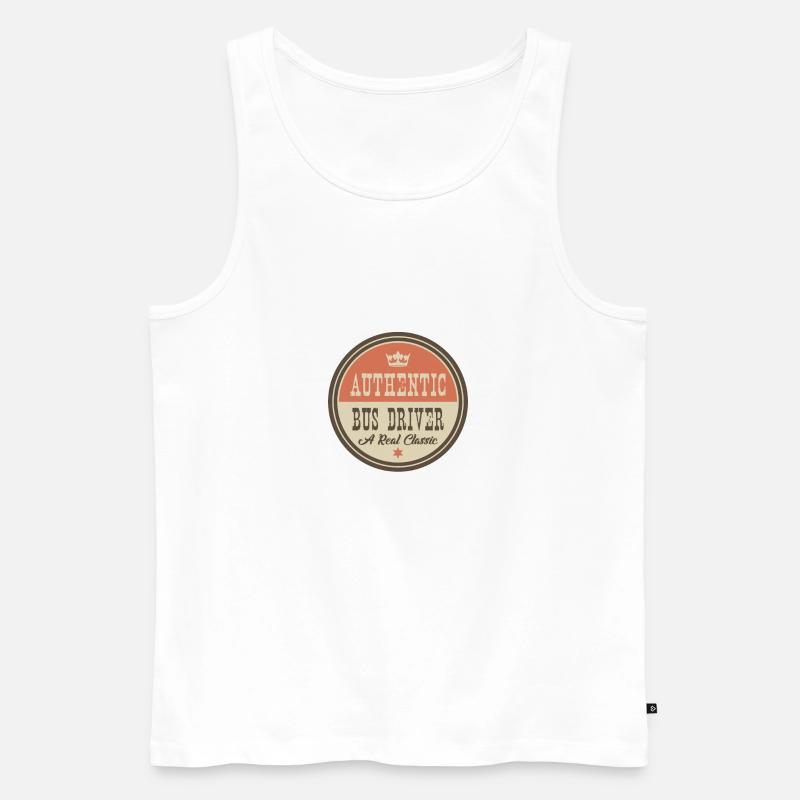 AUTHENTIC BUS DRIVER - BUSFAHRER - Männer Premium Bio Tank Top - Weiß