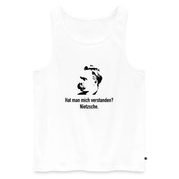 Nietzsche: Hat man mich verstanden? - Männer Premium Bio Tank Top - Weiß - Vorne - Michal (187cm)