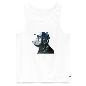 Affe Graffiti von Custom - Männer Premium Bio Tank Top - Weiß - Vorne - Michal (187cm)