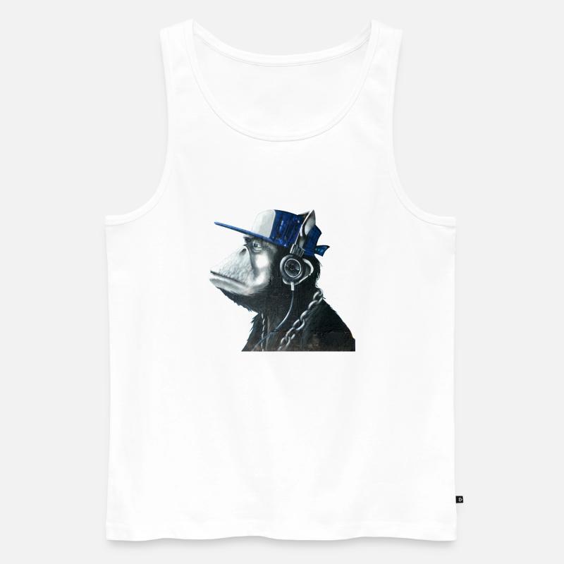 Affe Graffiti von Custom - Männer Premium Bio Tank Top - Weiß