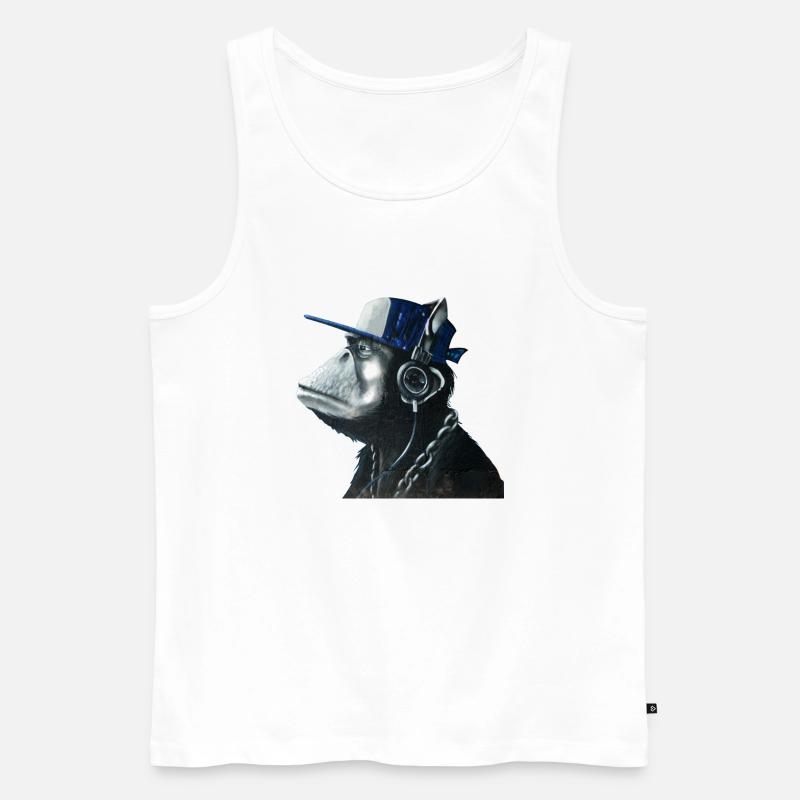 Affe Graffiti von Custom - Männer Premium Bio Tank Top - Weiß