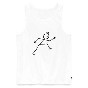 walking_stick_figure_1c - Männer Premium Bio Tank Top - Weiß - Vorne - AI Model Male 178 light (178cm)