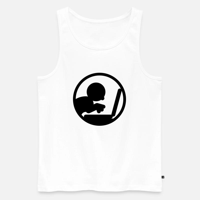 Computerfreak (Icon) - Männer Premium Bio Tank Top - Weiß