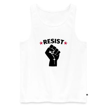 Faust Widerstand Protest - Männer Premium Bio Tank Top - Weiß - Vorne - AI Model Male 178 light (178cm)