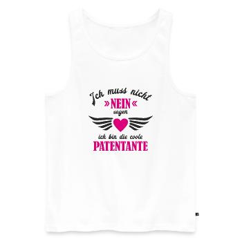 Ich muss nicht nein sagen ich bin die Patentante - Männer Premium Bio Tank Top - Weiß - Vorne - Michal (187cm)