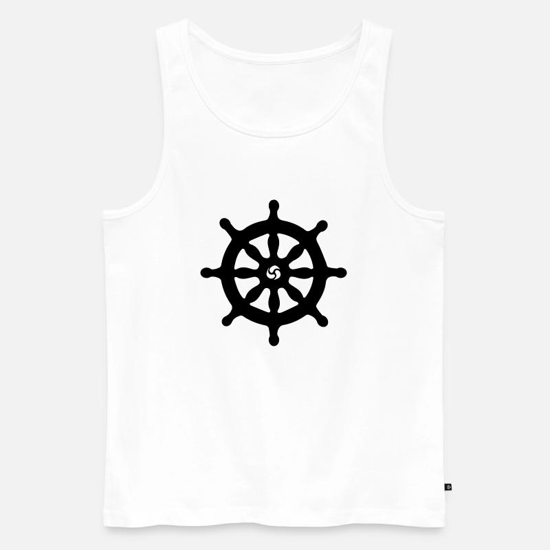 Ships wheel - Männer Premium Bio Tank Top - Weiß