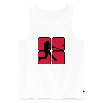 Baseball 2 - Männer Premium Bio Tank Top - Weiß - Vorne - Michal (187cm)