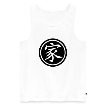 chinese_sign_family_b_1c - Débardeur bio Premium Homme - blanc - Devant - AI Model Male 178 light (178cm)