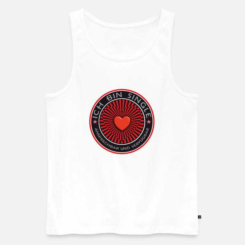 Single - Männer Premium Bio Tank Top - Weiß