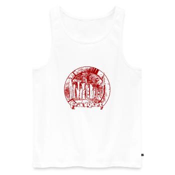 FFM Skyline R - Männer Premium Bio Tank Top - Weiß - Vorne - Michal (187cm)