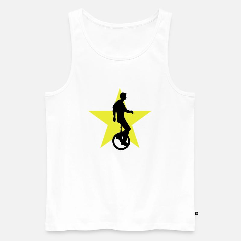 einradfahrer_2c - Männer Premium Bio Tank Top - Weiß