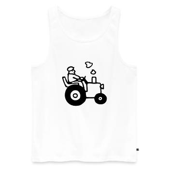 power_to_the_bauer_072011_c_1c - Männer Premium Bio Tank Top - Weiß - Vorne - Michal (187cm)