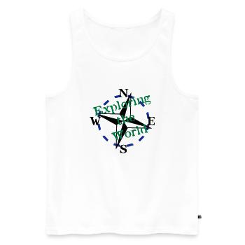 Compass - Exploring the World - 3 Color Vector - Men's Premium Organic Tank Top - white - Front - AI Model Male 178 light (178cm)