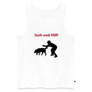 such_und_hilf_cb - Männer Premium Bio Tank Top - Weiß - Vorne - Michal (187cm)