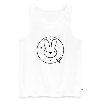 Space Bunny - To Venus And Beyond - Männer Premium Bio Tank Top - Weiß - Vorne - AI Model Male 178 light (178cm)