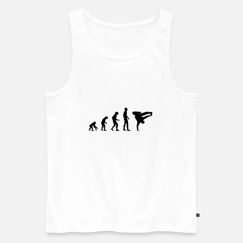 Breakdance Evolution Silhouette - Men's Premium Organic Tank Top - white