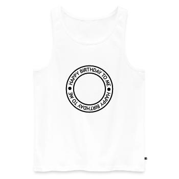birthday_leer_f1 - Men's Premium Organic Tank Top - white - Front - AI Model Male 178 light (178cm)