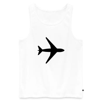 Plane - Men's Premium Organic Tank Top - white - Front - Michal (187cm)