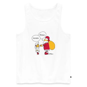 Sandra and Klaus - White - Men's Premium Organic Tank Top - white - Front - Michal (187cm)