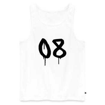 Tag : 08 - Männer Premium Bio Tank Top - Weiß - Vorne - AI Model Male 178 light (178cm)