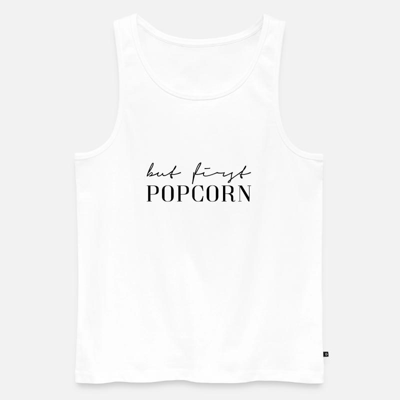 First Popcorn - Männer Premium Bio Tank Top - Weiß