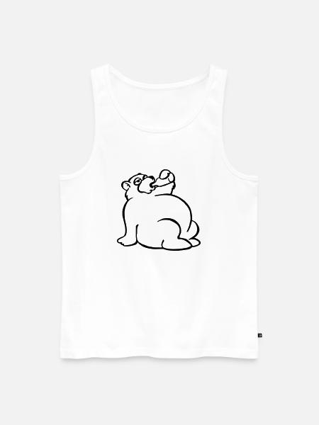 Saufbär - Männer Premium Bio Tank Top - Weiß