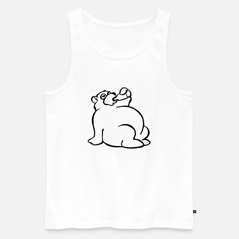Saufbär - Männer Premium Bio Tank Top - Weiß