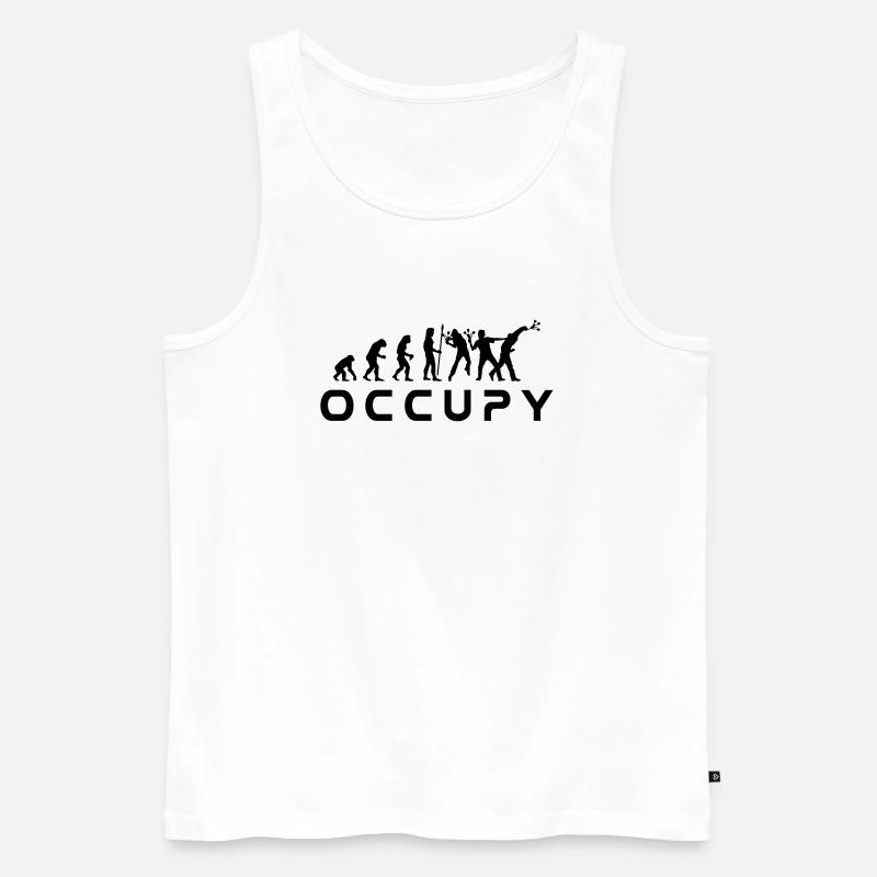 evolution_occupy - Débardeur bio Premium Homme - blanc