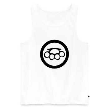 schlagring icon - Männer Premium Bio Tank Top - Weiß - Vorne - AI Model Male 178 light (178cm)