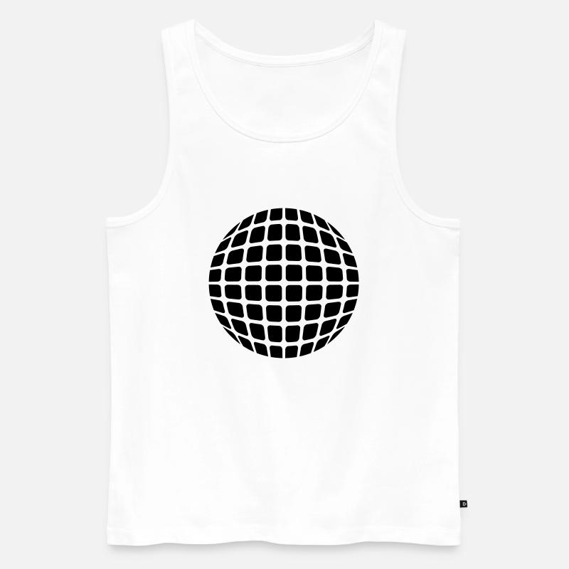 Diskokugel - Männer Premium Bio Tank Top - Weiß