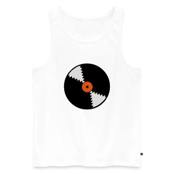 Schallplatten symbol - Männer Premium Bio Tank Top - Weiß - Vorne - AI Model Male 178 light (178cm)