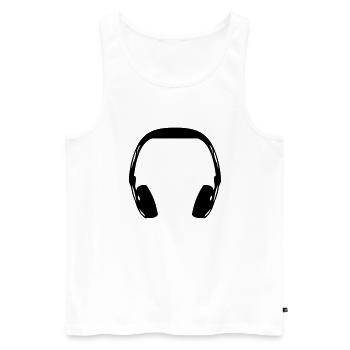 headphone - Männer Premium Bio Tank Top - Weiß - Vorne - Michal (187cm)