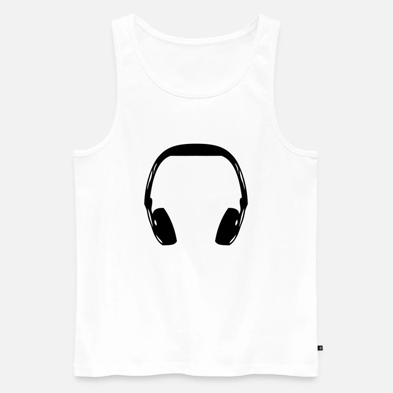 headphone - Männer Premium Bio Tank Top - Weiß