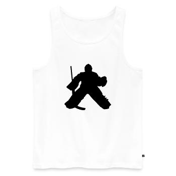 hockey goalie - Men's Premium Organic Tank Top - white - Front - Michal (187cm)