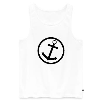 anker_symbol__f1 - Débardeur bio Premium Homme - blanc - Devant - Michal (187cm)