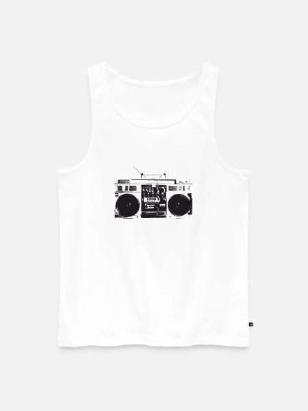 Ghetto blaster vintage, hip hop oldschool - Männer Premium Bio Tank Top - Weiß