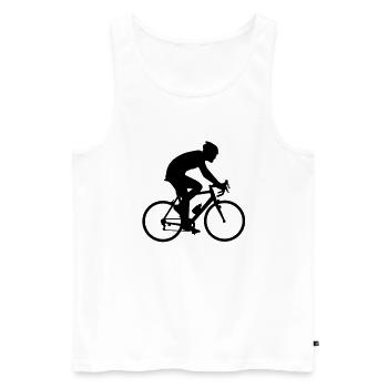 radfahrer_052012_a_1c - Männer Premium Bio Tank Top - Weiß - Vorne - Michal (187cm)
