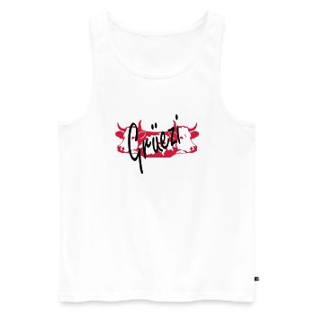grüezi - Men's Premium Organic Tank Top - white - Front - AI Model Male 178 light (178cm)
